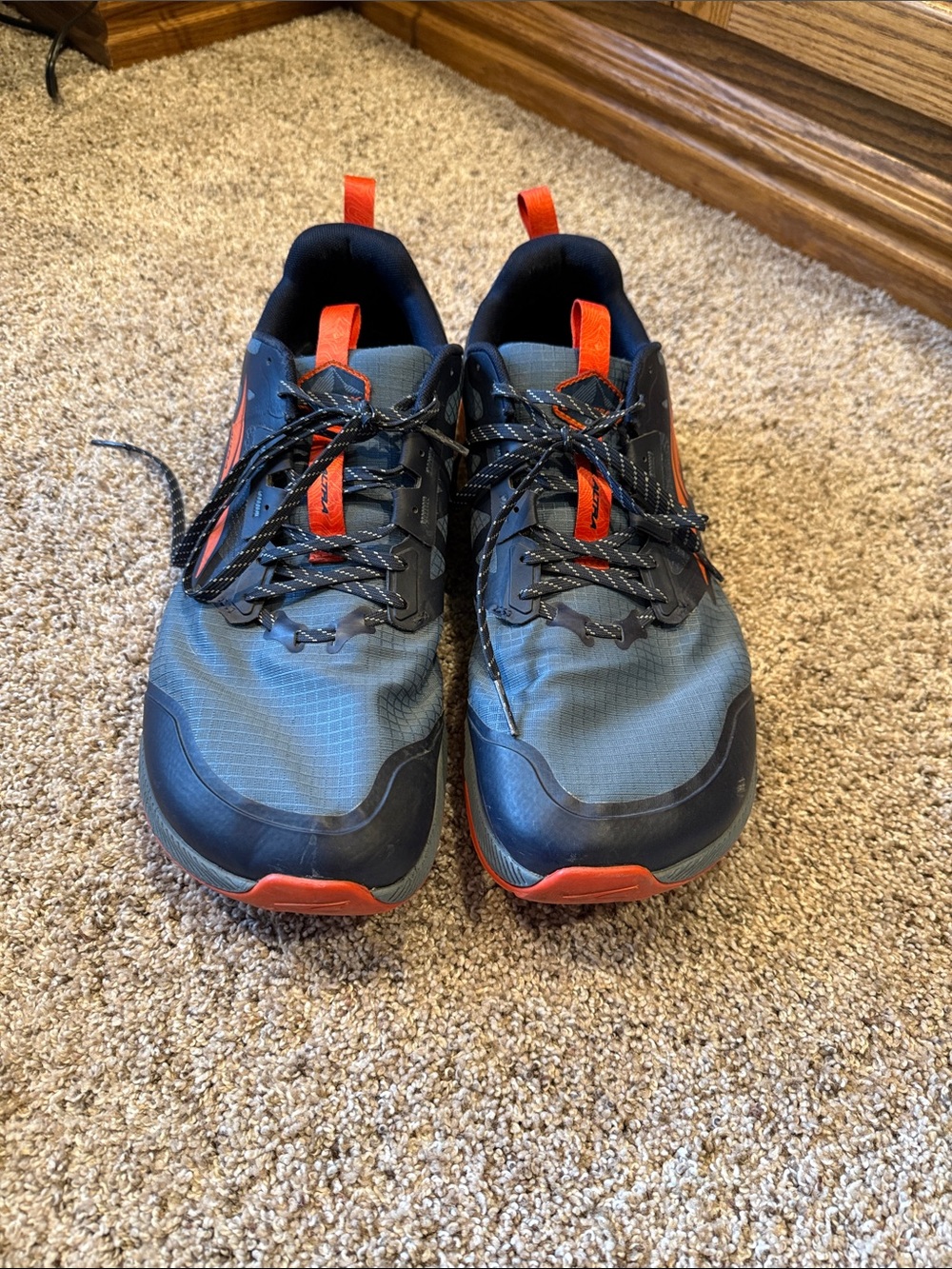 Men's Altra Trail Running Shoes - Gray with Orange Accents